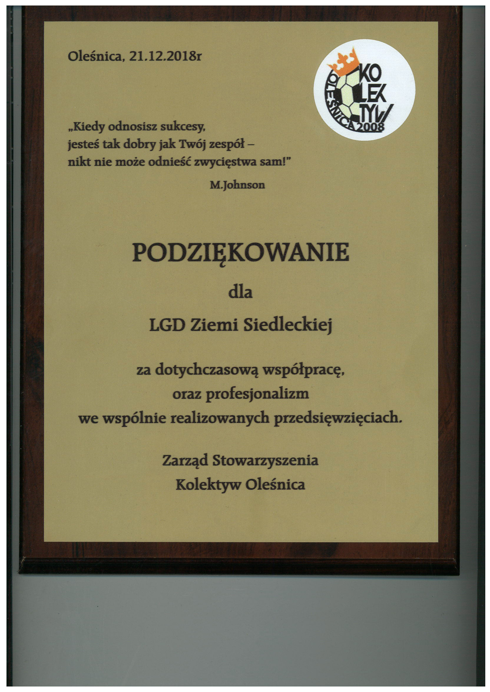 Podziękowanie OSP