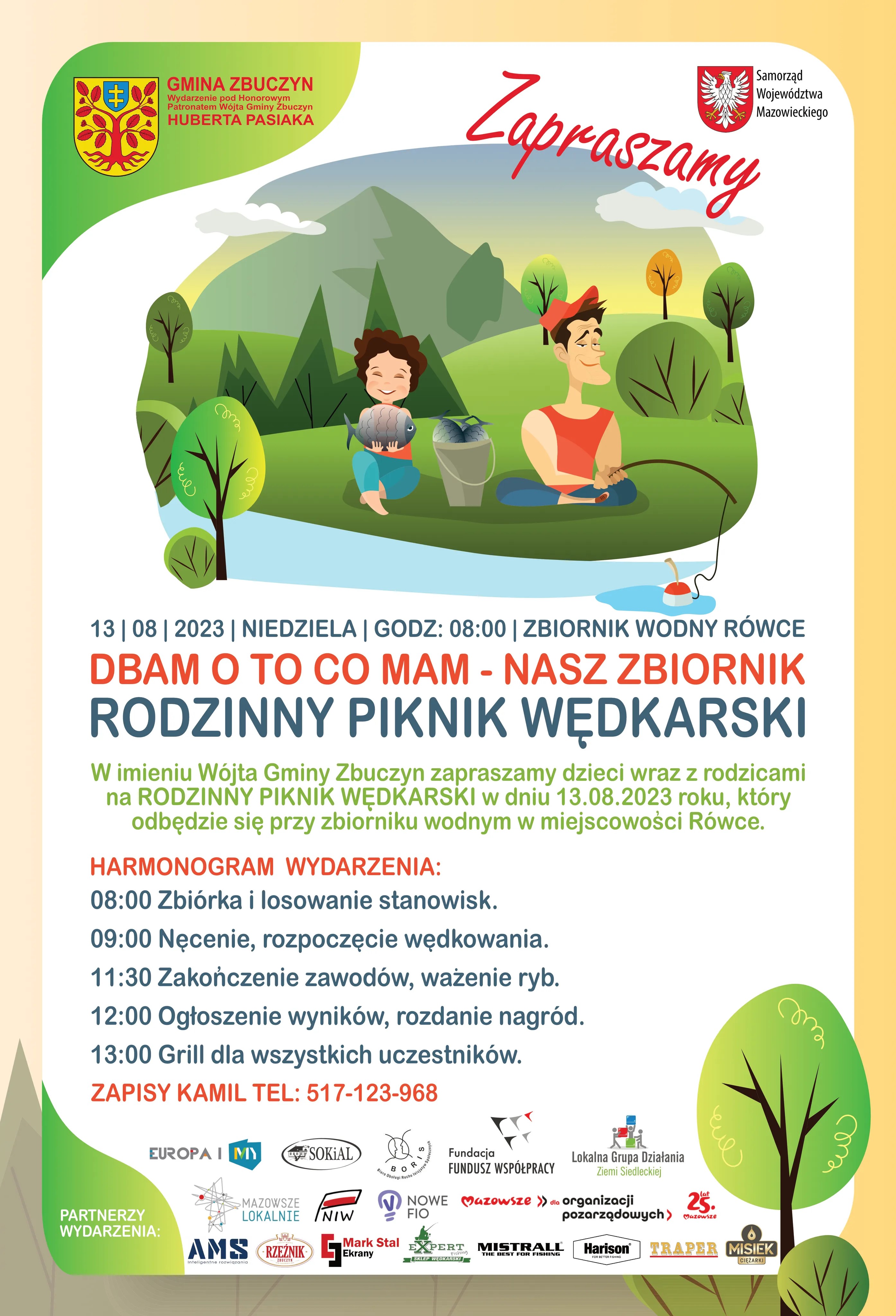 Rodzinny Piknik Wędkarski, niedziela 13.08.2023, Zbiornik Wodny Rówce